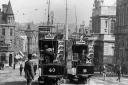 Mind the gap! Trams trundling up and down Prince of Wales Road in Norwich. Photo: Mike Adcock Collection