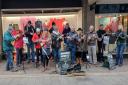 Norwich Ukulele Society busk once a month (usually the first Saturday of the month) in Norwich City Centre for a local charity.