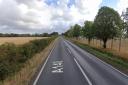 The A140 remains closed after a crash involving a HGV