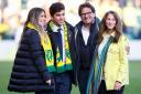 Mike and Mark Attanasio (centre left and right) at Carrow Road