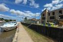 A police cordon has been set up by the river