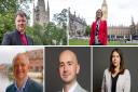 The assisted dying bill introduced by Labour MP Kim Leadbeater (top right) has divided opinion. Pictured are Bishop of Norwich the Rt Rev Graham Usher and MPs Jerome Mayhew, Ben Goldsborough and Alice Macdonald