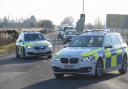 Police at the scene of an accident on the A1064 at the junction with the B1152, Billockby near Acle, causing a substantial tailback of traffic. Picture: DENISE BRADLEY