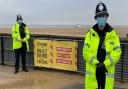 PC Marley-Jay Symonds (right) with Sgt Sam Scott patrolling Gorleston beach.