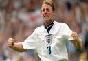 Stuart Pearce celebrates after scoring in the penalty shoot-out against Spain in Euro 96. Photo: Sean Dempsey/PA