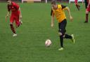 Robbie Harris in action for Fakenham Town earlier this season. Picture: TONY MILES