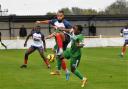 Gorleston's Panashe Mundawarara battles for the ball