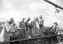 A catch is brought in in Great Yarmouth in 1957