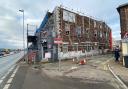 Stream Mill Lane remains closed 13 months after the fire at the Haven Bridge pub. Picture - James Weeds