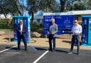 Sir Brandon Lewis (centre) cut the ribbon at the opening of new 'ultra-rapid' Ev charging point at Gapton Hall Retail Park. Picture - James Weeds