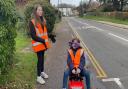 Sophie Howard, 11, and Flo Scott, 10, of Hopton C of E Primary School in their video about parking.