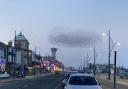 A large murmuration of starlings was spotted over Great Yarmouth