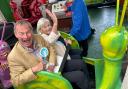 Rupert Lowe MP had made his first donation. He is seen with Ann Widdecombe riding the Joyland snails