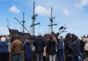 Hundreds of people came to see the departure of the Galeon Andalucia.