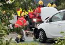 A car hit a lamppost in Gorleston