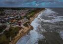 Waves batter the coast at Hemsby during high tide