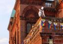 Pavilion Theatre & Bandstand in Gorleston hang a Progress Pride bunting