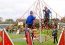 Children enjoying the upgraded playground at the King George V playing field in Caister.