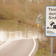 Flooding at Welney, west Norfolk, in 2017