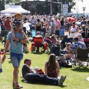 Crowds at the Nearly Festival of tribute bands at Oulton Broad in 2019.