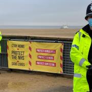 PC Marley-Jay Symonds (right) with Sgt Sam Scott patrolling Gorleston beach.