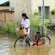 Flash flooding in Newport Road, Hemsby, June 2014.  Picture: James Bass