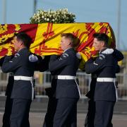 The coffin of the Queen in Edinburgh from where it was flown to London to lie at rest