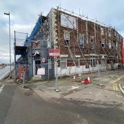 Stream Mill Lane remains closed 13 months after the fire at the Haven Bridge pub. Picture - James Weeds