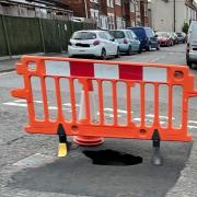 A sinkhole has opened up on Baker Street in Gorleston.