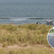 There are cordons in place for filming on Winterton Beach Picture: Sonya Duncan