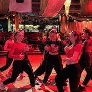 The dance students in the Ocean Room