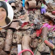 Nic Clifford found a large amount of firework debris on the beach at North Denes in Great Yarmouth.