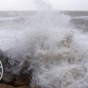 Waves crashing in Hemsby during Storm Ciarán. Picture - Denise Bradley