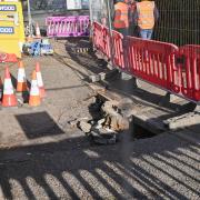 A sinkhole has appeared on Chimney Springs in Ormesby.