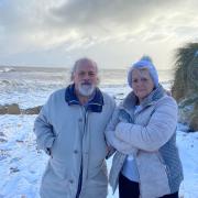 Stan and Gill Paddington heard the dune fall at around 4am on Monday morning. Picture - James Weeds