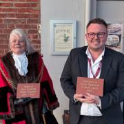 Mayor Penny Carpenter and theatre's Alex Youngs