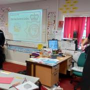 Officers from Yarmouth police visited schools last week to discuss online safety and hate crimes. Picture - Norfolk Constabulary