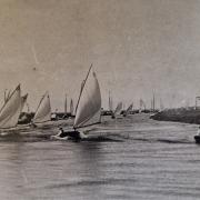 Norfolk 14ft Restricted Class dinghies - a precursor of the Norfolk One Design - racing at the 1906 Acle Regatta