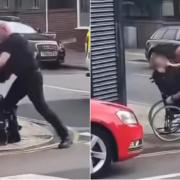 Two police officers are to face misconduct for using excessive force against a man with one leg in a wheelchair