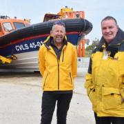 Caister Lifeboat's Guy Gibson (left) and Paul Garrod with the new £1.6m vessel.