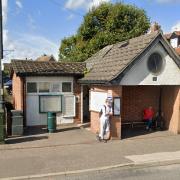 The man is said to have got off the bus in Acle - pictured is one of two main bus stops in the centre of Acle