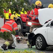 A car hit a lamppost in Gorleston