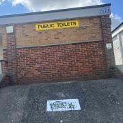 The closed toilet block