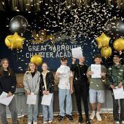 Pupils celebrate their GCSE results