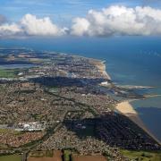 A sweeping aerial photo of Great Yarmouth and Gorleston.