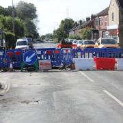 Yarmouth Road at its junction with St Julian Road in Caister has been closed by Essex & Suffolk Water