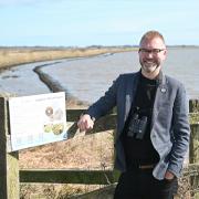 The Loughlin's Marsh Project officially opens near Great Yarmouth. Michael Copleston, Director of  RSPB England.