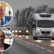 Carl Smith, top, and Trevor Wainwright, members of Great Yarmouth Borough Council, have reacted to plans to reduce the speed limit on the Acle Straight.