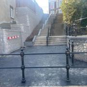 The White Lion Steps in Gorleston after five months of repair work.