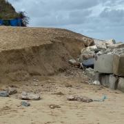 The slipway at Hemsby Gap has been washed away in more erosion.